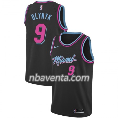 Camiseta Hombre Miami Heat Kelly Olynyk 9 2018-19 Nike City Edition Negro Swingman